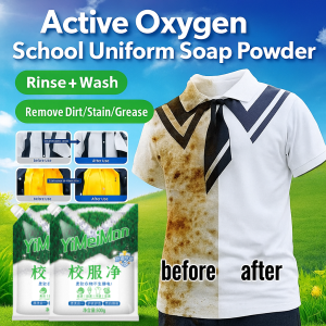 【Rinse Wash In One】500g Active Oxygen Decontamination School Uniform Soap Powder Powerful Dirt Grease Removal Multi-purpose Cleaning Agent