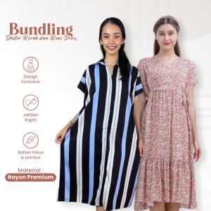 Bundling Produk Daster Kerah Dress dan Kimi Dress by mima.id Home Wear Rayon Premium Hamil Busui Friendly