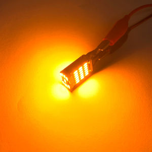 หลอดไฟเลี้ยว LED 45 ชิป สีส้ม ขั้วT10/T15 (1คู่) สว่างตาแตก