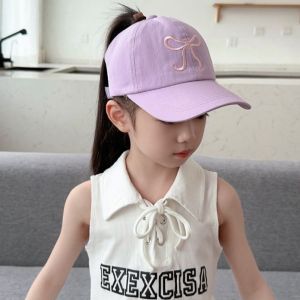 NAIL SALON UV Protection​​ Kids Baseball Cap​​ Bowknot​​ Empty Tail Design​​ ​​High Ponytail Cap​​ ​​Fashion Breathable ​​Children Sun Hat​​ Outdoor Travel​​