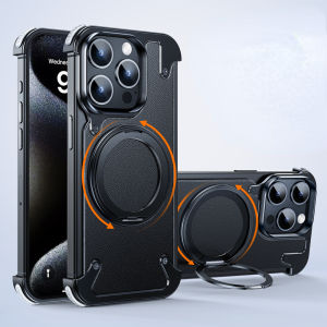OATSBASF Magnet Phone Case With 360° Rotation Kickstand For15 Pro Max