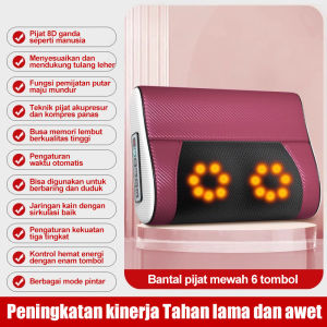 JF Indonesia Bantal Pijat 6 Bola Massage Pillow /Bantal Pijat Leher Punggung Portable Car And Home / Pijat menguleni untuk pinggang punggung dan seluruh tubuh