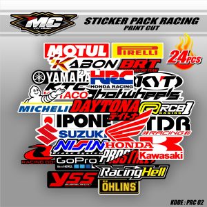 Isi 24 Lembar Sticker Racing Hologram Pelangi Sudah Potongan Siap Tempel Tinggal Tempel Sticker Pack Sticker Sponsor Racing Sticker Motor Sticker Kecil2 Cocok Buat Motor Mobil Hp Laptop Helm Mc Cutting Sticker MC.PRC 02