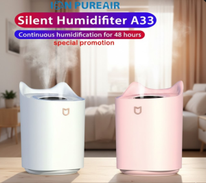 [SG Stock] 3000ml Large Air Humidifier | Dual Spray Mist Purifier | USB Ultrasonic Humidifier with LED Night Light | 3L High Capacity for Bedroom & Office