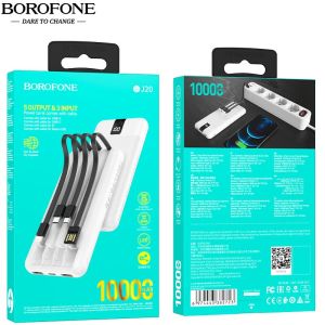 Pin sạc dự phòng 20.000 mAh nhỏ gọn di động Siêu bền và siêu khủng Hỗ Trợ tích hợp 3 dây cáp sạc tiện dụng ( SIÊU BỀN )