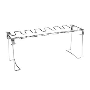 SUN ME Non-Stick Stainless Steel for Cooking with Drip Pan Mesh Clip BBQ Rib BBQ Shelf Chicken Wing Leg Rack Grill Holder Barbecue Accessories