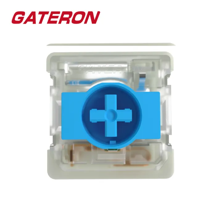 GATERON KS-33 Low Profile Blue 2.0 Switches 3 Pin Switch Factory Pre-lubed for MX Mechanical Keyboard White Bottom Housing (35 Switches/Quantity)