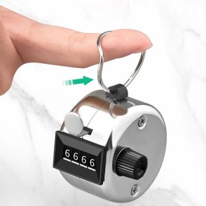 TIMES LORD 4-Digit Hand Tally Counter Thickened Metal Handheld. Manual Lap Counter Clicker Portable with Round Base Mechanical Number Click Counters Sports