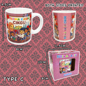 Teachers Day Gift Ceramic Mug Cup Box Coffee Tea Thank You Teacher Terima Kasih Cikgu Hadiah Hari Guru Cawan Seramik