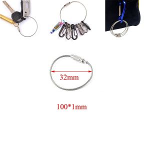 [HCM] 1 Vòng Dây Móc Khóa Bằng Thép Không Gỉ - Vòng Thép Giữ Chìa Khóa Treo Balô Đồ Vật Đa Năng ( Dài 10/15/20cm )
