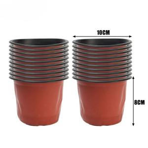 กล่องพลาสติกใส่ Grow ต้นไม้100ชิ้นถาดเพาะกล้าทนตกสำหรับกระถางพืชสวนในบ้านอุปกรณ์ปลูกดอกไม้สีน้ำตาลสำหรับเรือนเพาะชำ