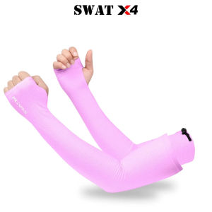 Găng tay chống nắng SWAT X4 thời trang thun lạnh UPF 50+ xỏ ngón co giãn có nút chỉnh size