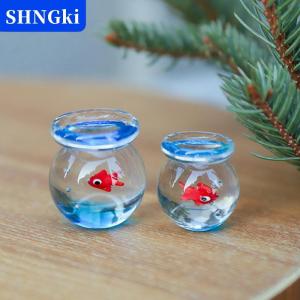 SHNGki Thủ công Kính túi cá bức tượng nhỏ túi cá đồ trang trí sôi động kính cá Máy tính để bàn trang trí nhà văn phòng trang trí