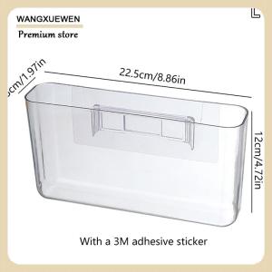 [COD] Transparent Wall Storage Box Wall-mounted No Punch Bedside Racks Home Key Cosmetic Hanging Wall Mounted Organizer Storage Box