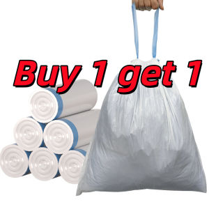 【Buy 1 get 1】450*500*0.02mm Drawstring garbage bag Thickened automatic closing kitchen garbage bag