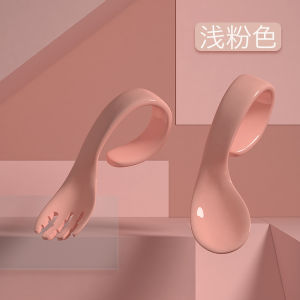 MISUTA Baby Learning Fork Spoon Curved Training Twisted Spoon Fork Toddler Storage Garpu Bayi