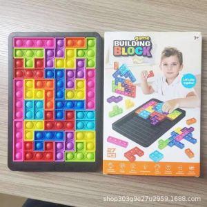 New Push Pop it Tetris Jigsaw Puzzle popit Toys Bubble Sensory Fidget Needs Stress Relief