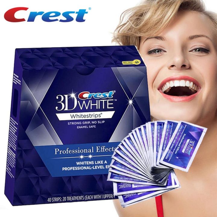แท้ USA Crest 3D White Luxe Pro Effects Whitestrips แผ่นฟอกฟัน แผ่นฟอก