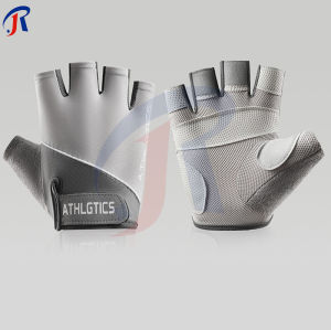 R.joy - Sarung Tangan Olahraga Anti-Slip Perlindungan Matahari Bernapas Pola Setengah Jari