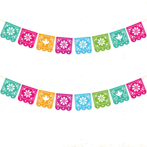 Mexican Cinco Festival Decor Banner Mexican Party Banners Colorful Flags