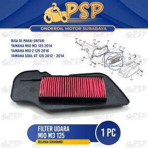 Filter Udara Mio M3 - Saringan Hawa Udara Screen Cleaner Yamaha Fino 125 Mio Z Soul GT X Ride 125