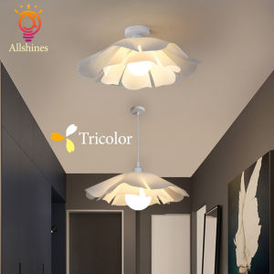 Pendant Light Modern Simple Petal Tri color Ceiling Light Acrylic Flower Shape Ajustable Ceiling Lamp Drop Light Dual use for Dining Room Living Room Kitchen Bedroom Bar Cafe Office Aisle Decoration Hanging Light