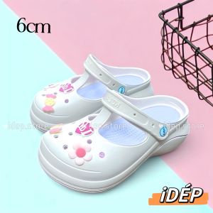Dép cross nữ độn đế cao 7cm (Tặng 06 sticker) siêu nhẹ - Giày sục y tá đế dày cao cấp SL067