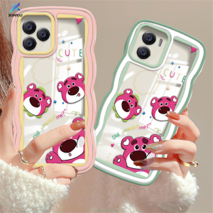 (Lokal Ready) Xinyu Casing hp Realme C53 C51 C55 C33 C35 C31 C30 C30s C21Y C25Y Realme C11 2021 C20 C15 C25 C17 C12 C3 Realme 10 9i 8i 7 Pro Realme 5 Pro 5i 5S 6i Stroberi Kartun Penutup Pelindung Lembut Pinggiran Gelombang Warna-warni pola beruang Case