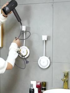 Hair dryer storage bracket wall mounted hole free hair dryer hands free new wall mounted lazy hair dryer rack