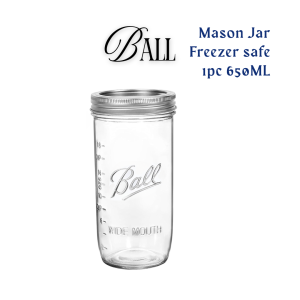Ball mason jar with split lids and bands 3pack 650ml refrigerator and freezer safe PREMIUM QUALITY