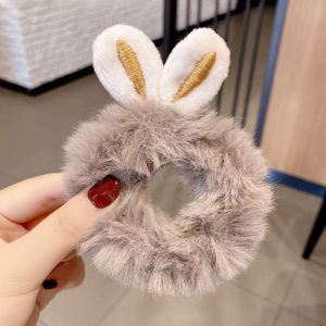 Ikat Rambut Bulu Kelinci Cute Hair Acc / Kuncir Rambut Anak Fur Scrunchie Elastis Bunny Ear