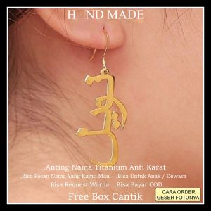 anting nama arab titanium anti karat anting nama titanium anti karat anak dewasa anting nama tusuk anting titanium anting nama murah