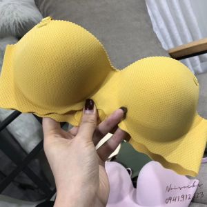 Áo lót nữ su đúc có lỗ thông hơi Đệm Bàn Tay Đẩy Ngực áo ngực nữ cúp ngang không gọng quai áo có thể tháo rời