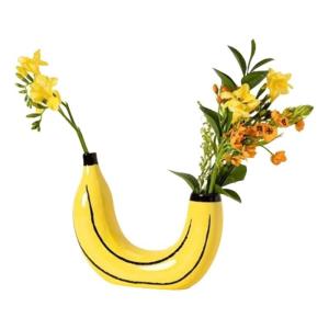 Unique Banana Shape Resins Vases Home Decors for Living Room Dining Table Centerpieces Flower Arrangements Container