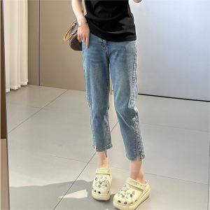 GHAOHES  จัดส่งภายใน24ชม.   กางเกงยีนคนอ้วน  ผ้ายืด  กางเกงขายาวS-5XL (V15)