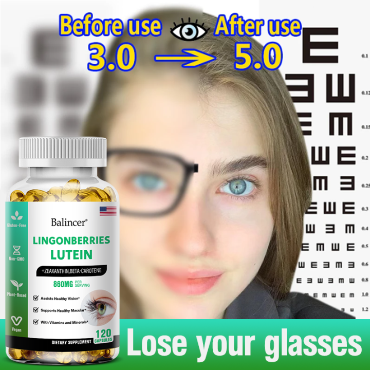 Lutein Eye Care Supplement With Zeaxanthin Beta-Carotene Supports ...