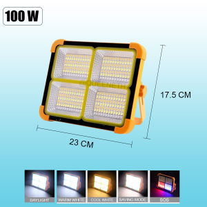 Solar light outdoor emergency light rechargeable led light 100W/200W IP68 for Brown out Camping lights