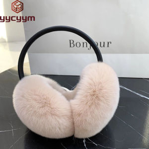 Rex Rabbit Fur Hang Ear Cover Headband Winter Warm Ear Muffs Fur Earmuffs Cold Ear Warmer Fold Ear Protection Earmuffs Headwear