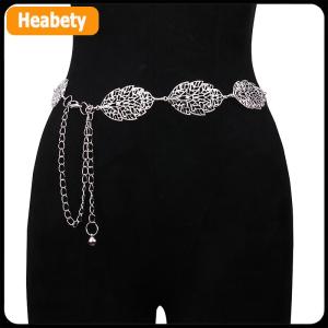 【2-3 days delivery】 Fashion Simple Openwork Leaf Decorated Chain Belt Thin Waist Chain Ladies Decoration Waistband Dress Metal Jewelry Accessories