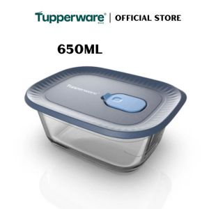 Tupperware Voila™ Glass Collection 650ml Rectangular (Mineral Blue) TP0042 Microwave & Freezer Safe