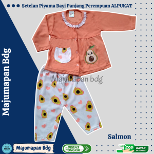 Setelan Baju Bayi Piyama Bayi Panjang Perempuan ALPUKAT BORDIR Unge 6-18 bln ZPY49