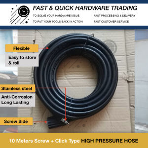 [FNQ] 10METERS 15METERS EXTEND PANJANG HIGH PRESSURE HOSE BOSSMAN BPC188 BPC1070 BPC18 BPC119 WASHER WATERJET CLEANER BPC 18 119 1070 188 STEEL THREAD CAR WASH SPRAYER PUMP PAIP ALAT GANTI SPARE PARTS BOSSMAN