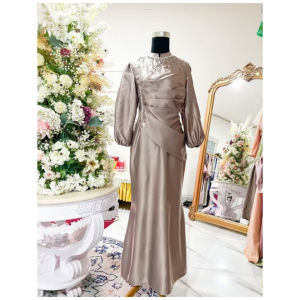 TERMURAH!!! VINA DRESS KONDANGAN VIRAL GAUN PESTA MODERN SATIN SILK PREMIUM BAJU MUSLIM WANITA KEKINIAN DRESS BRIDESMAID LEBARAN 2025