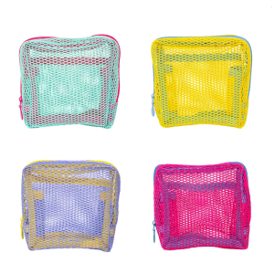 Vuông Lưới lưu trữ Pouch Trọng lượng nhẹ lưới túi đựng mỹ phẩm xách tay trang điểm túi có khóa kéo Khay để đồ trang điểm lâu dài