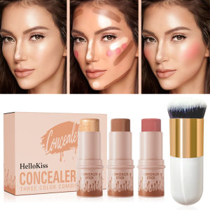 4pcs Set of Contour Stick Highlight Stick Blush Stick Contour Brush Shapes the Face Contour Non-Greasy Waterproof