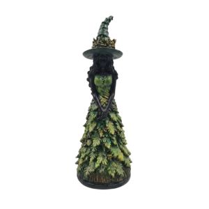 ZGNAY MALL Leaf Gown Autumn Witch Figurine Rustic Vintage Leaf Witch Resin Ornament Water Resistant Whimsical Forest Witch Table Decor Halloween Harvest