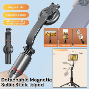 Detachable Magnetic Selfie Tripod Mini Extendable Selfie Stick Tripod Adjustable Angle Cell Phone Tripod Stand Bluetooth Remote
