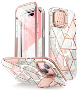 i-Blason for iPhone 15 Case/iPhone 14 Case/iPhone 13 Case 6.1 with Camera Cover Stand MagSafe Compatible Slim Full Body Protective Phone Case with Built in Screen Protector