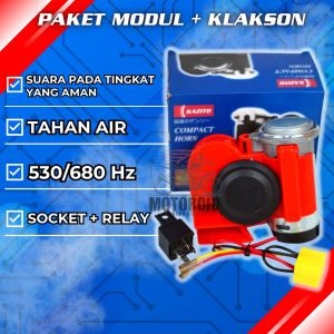PAKETAN MODUL PLUS KLAKSON KAPAL SATU SET DENGAN MODUL 8 12 16 SUARA PNP KLAKSON PLUS SOCKET RELAY