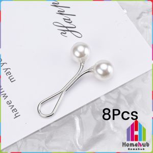 HB Jeans Skirt Waist Invisible Clip Detachable Fixed Buckle Headscarf Clamp Sweet Pearl Style 8Pcs/pack